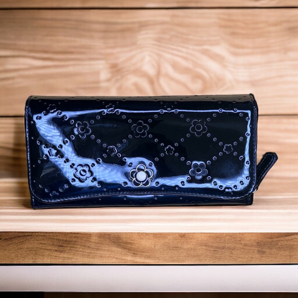 Elegant Black Floral Wallet